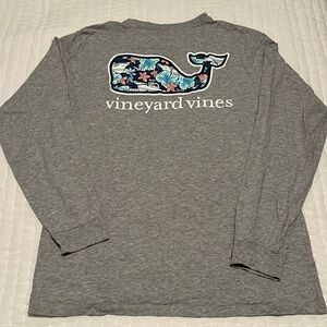 Vineyard Vines M Medium Men’s Long Sleeve T-Shirt, Tee Yacht Hibiscus Tropical